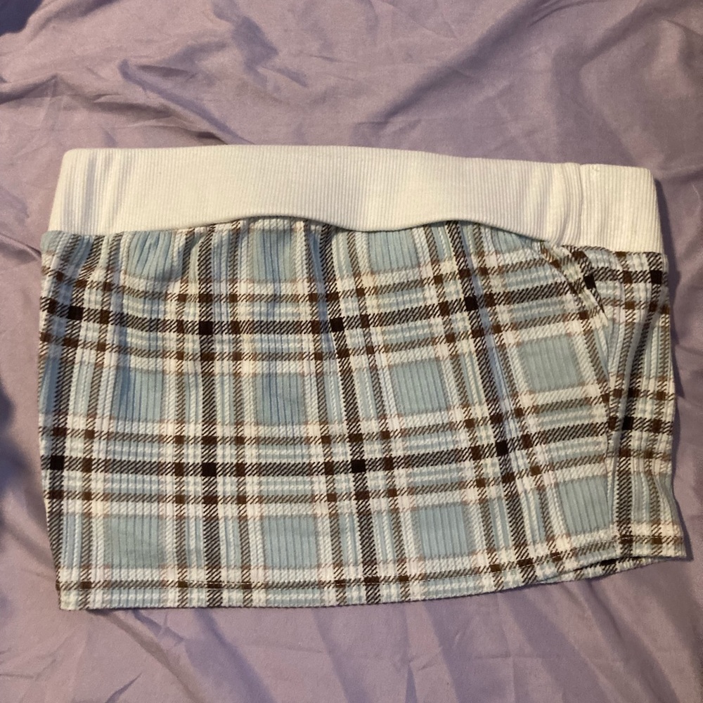 Cute plaid tube top / mini skirt